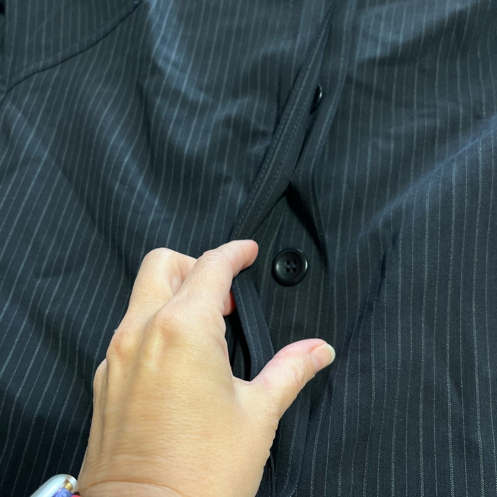 Maxmara Button Down Pinstripe Collared Wool Blend… - image 7